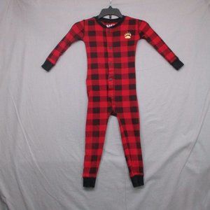 Lazy One Buffalo Plaid One Piece Red & Black Kids | 3T